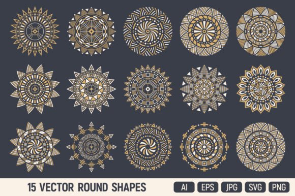 15 Ethnic Mandala Vector Ornaments: Graphics & Illustrations for Local Branding