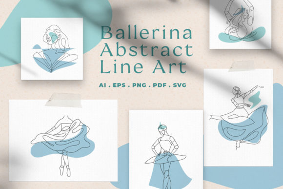 Abstract Ballerina Vector Line Art: Graphics for Creative Sellers