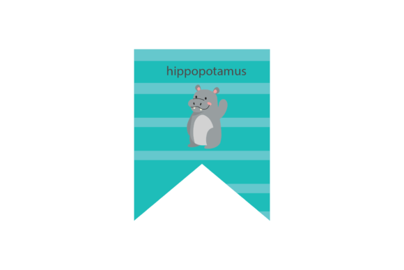 Animal Hippo Flag Note Paper Svg Graphics