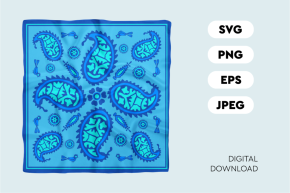 Blue Decorative Bohemian Decor Graphics