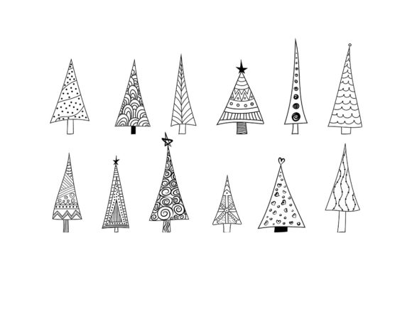 Boho Style Christmas Tree SVG for Graphics and Illustrations