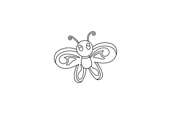Butterfly Decorative Style Outline