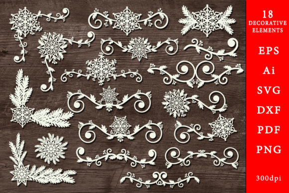 Decorative Winter Elements. SVG