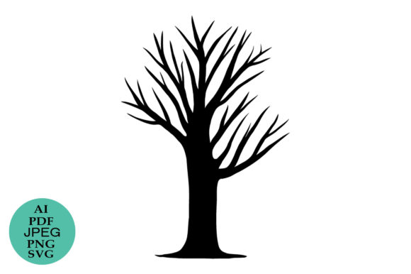 Halloween Vector Spooky Tree Silhouette Graphics