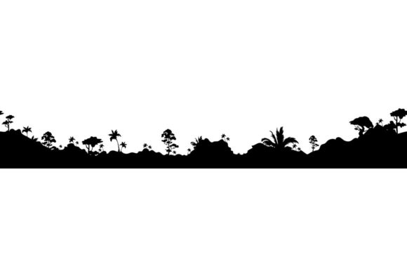 Jungle Landscape Black Silhouette
