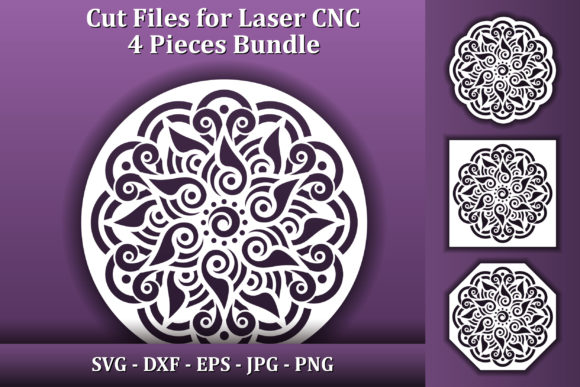 Mandala SVG Cut Files, Decorative Coaste