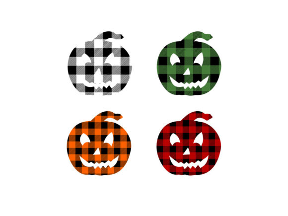 Pumpkins with Buffalo Plaid Texture