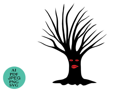 Scary Halloween Ghost Tree – Graphics and Illustrations