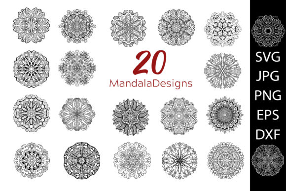 Set of Mandala, Circular Ornaments: Graphics & Illustrations for Crafting
