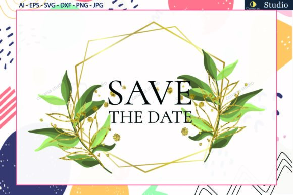 Wedding Monogram Floral Frame Decorative Graphics